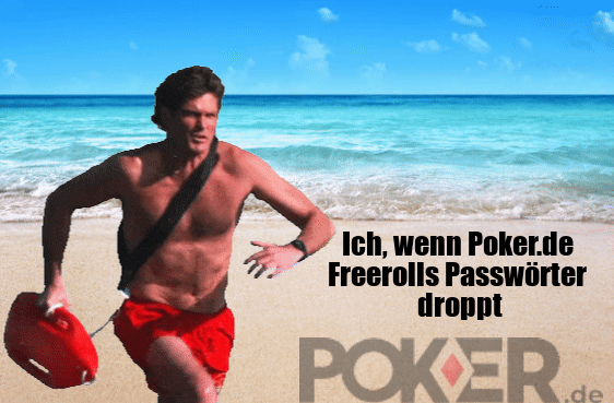Ein Mann, der l&auml;uft, um Online-Poker zu spielen